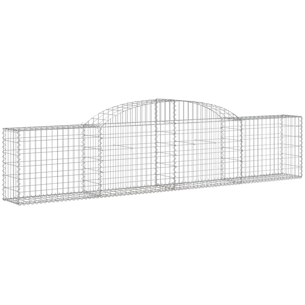 vidaXL Silver Galvanised Iron Arched Gabion Basket 300 x 30 x 60/80cm 5 Pack Image 1
