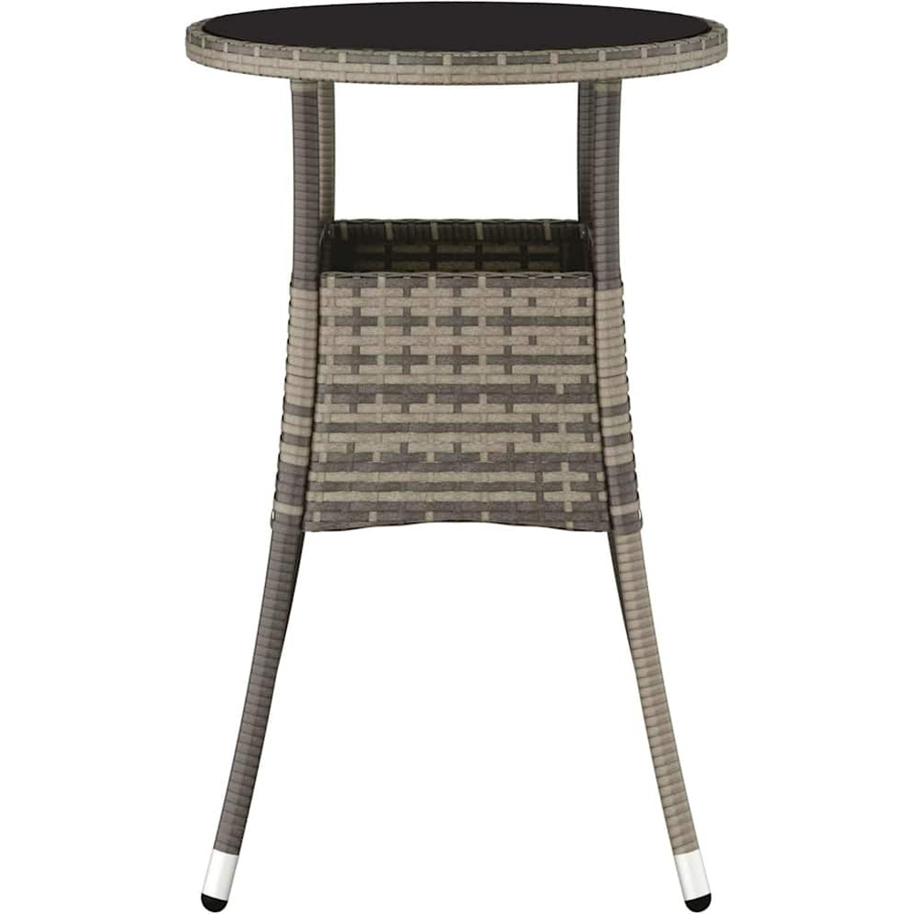 Walplus 2 Seater Grey Poly Rattan Tempered Glass Garden Coffee Table Image 3