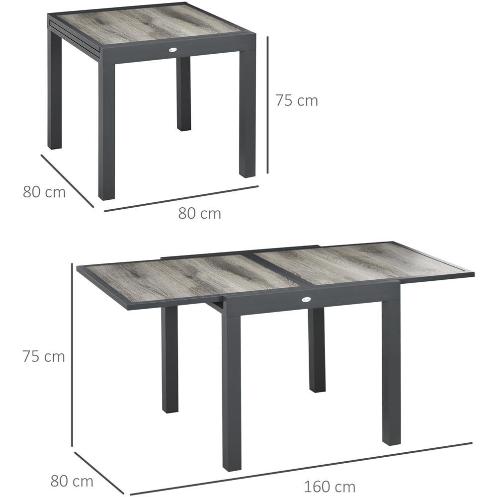Outsunny 6 Seater Aluminium Extending Garden Dining Table Image 7
