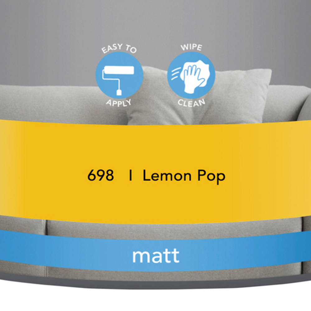 Wilko Walls & Ceilings Lemon Pop Matt Emulsion Paint 2.5L Image 3