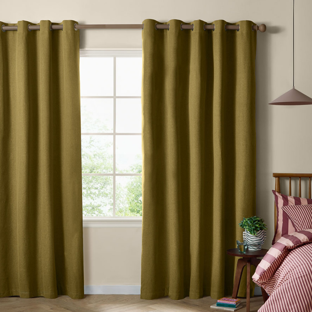 Furn The Ultimate Forest Textured Woven Blackout Eyelet Curtains 229 x 137cm Image 1