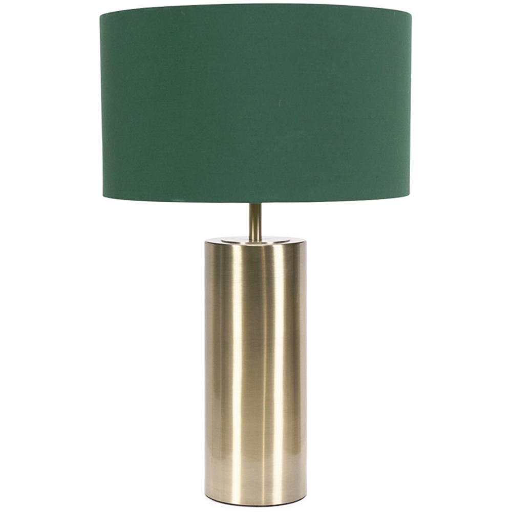 ValueLights Lexy Reni Forest Green and Antique Brass Shade Touch LED Table Lamp Image 1
