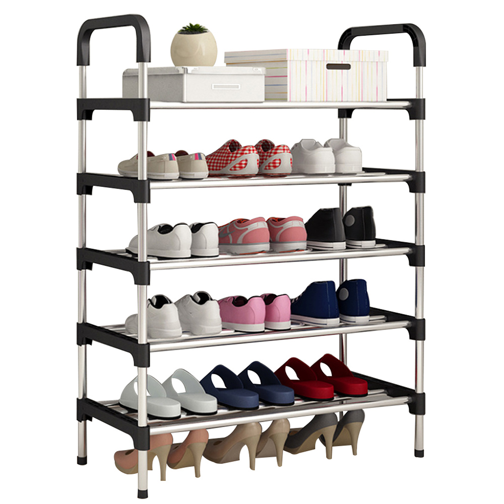 Living And Home WH0732 Black Metal Multi-Tier Shoe Rack Image 4