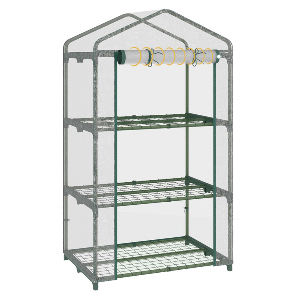 Outsunny 3 Tier Clear PVC 2.2 x 1.6ft Mini Greenhouse Image 6
