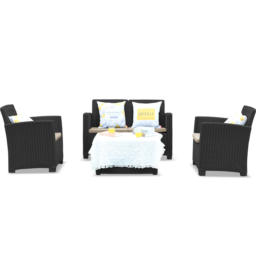 Centurion Supports Santana Rattan 4 Seater Lounge Set Dark Brown Image 4