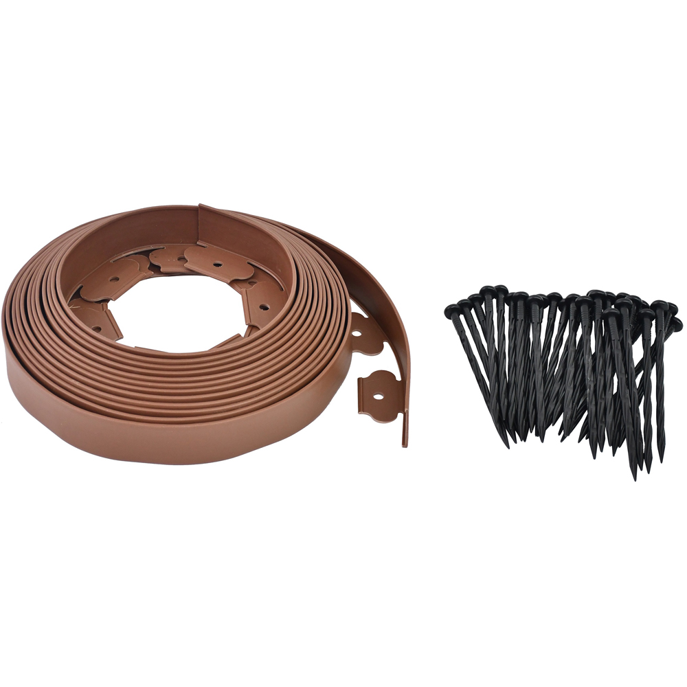 Garden Gear 5cm x 10m Brown Plastic Border Edging Image 2