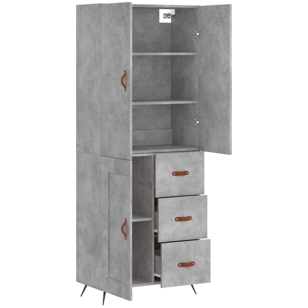 vidaXL 2 Door 3 Drawer Grey Highboard Image 4
