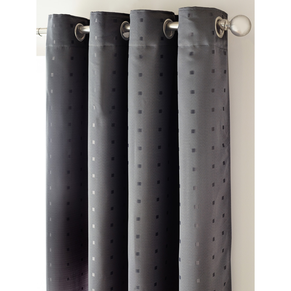 Alan Symonds Madison Charcoal Ring Top Curtain 229 x 183cm Image 2