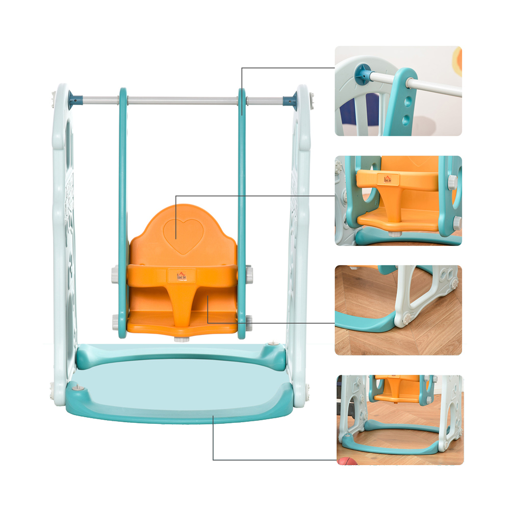 Kids 3in1 Swing and Slide Set Activity Centre with Basketball Hoop Image 3