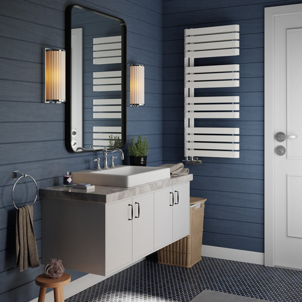 Terma Warp S Matt White Heated Towel Rail 2605 BTU 1110 x 500mm Image 7