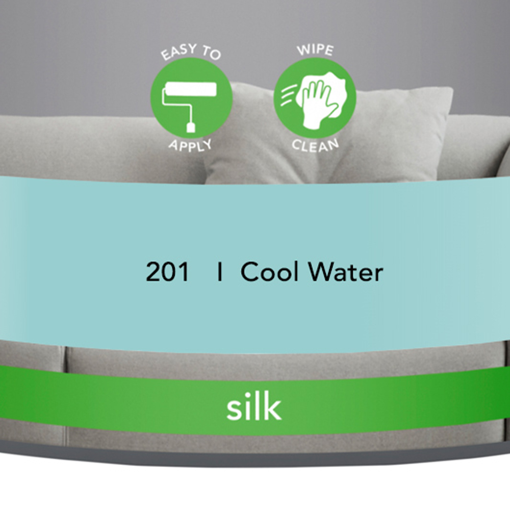 Wilko Walls & Ceilings Cool Water Silk Emulsion Paint 2.5L Image 3