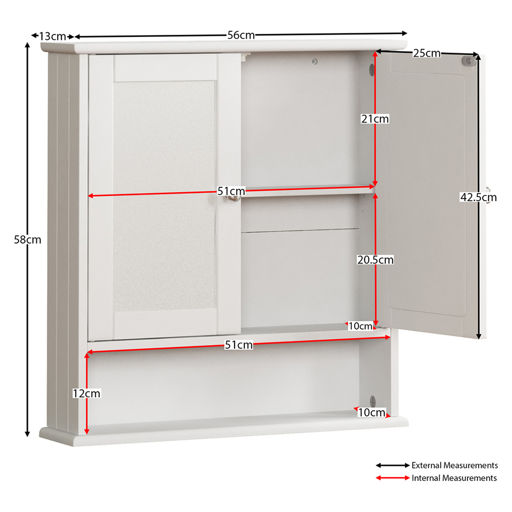 Lassic Bath Vida Priano 2 Door Mirror Bathroom Cabinet Image 6