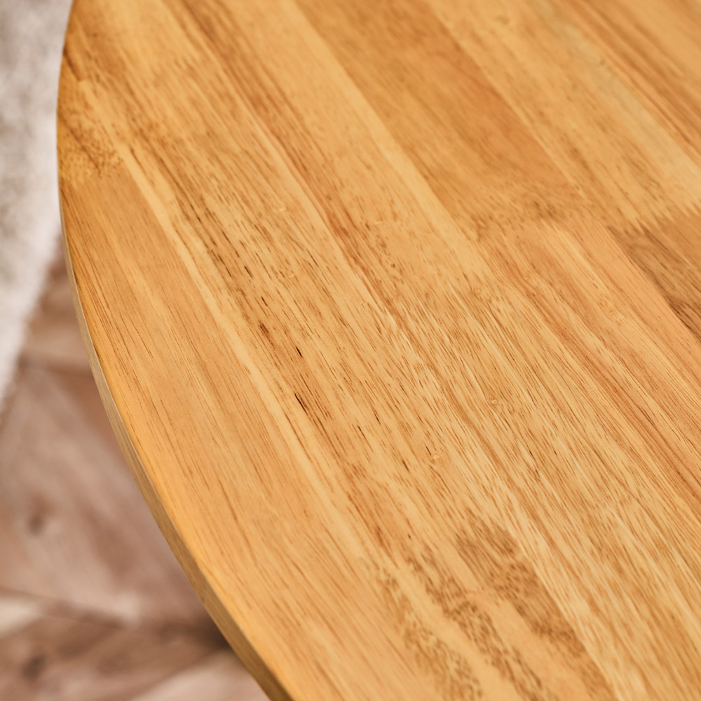 Furniturebox Salisbury 4 Seater Solid Wood Round Dining Table Oak and Cream Image 2