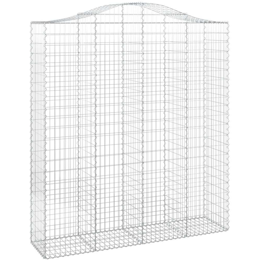 vidaXL Silver Galvanised Iron Arched Gabion Basket 200 x 50 x 220/240cm 7 Pack Image 1