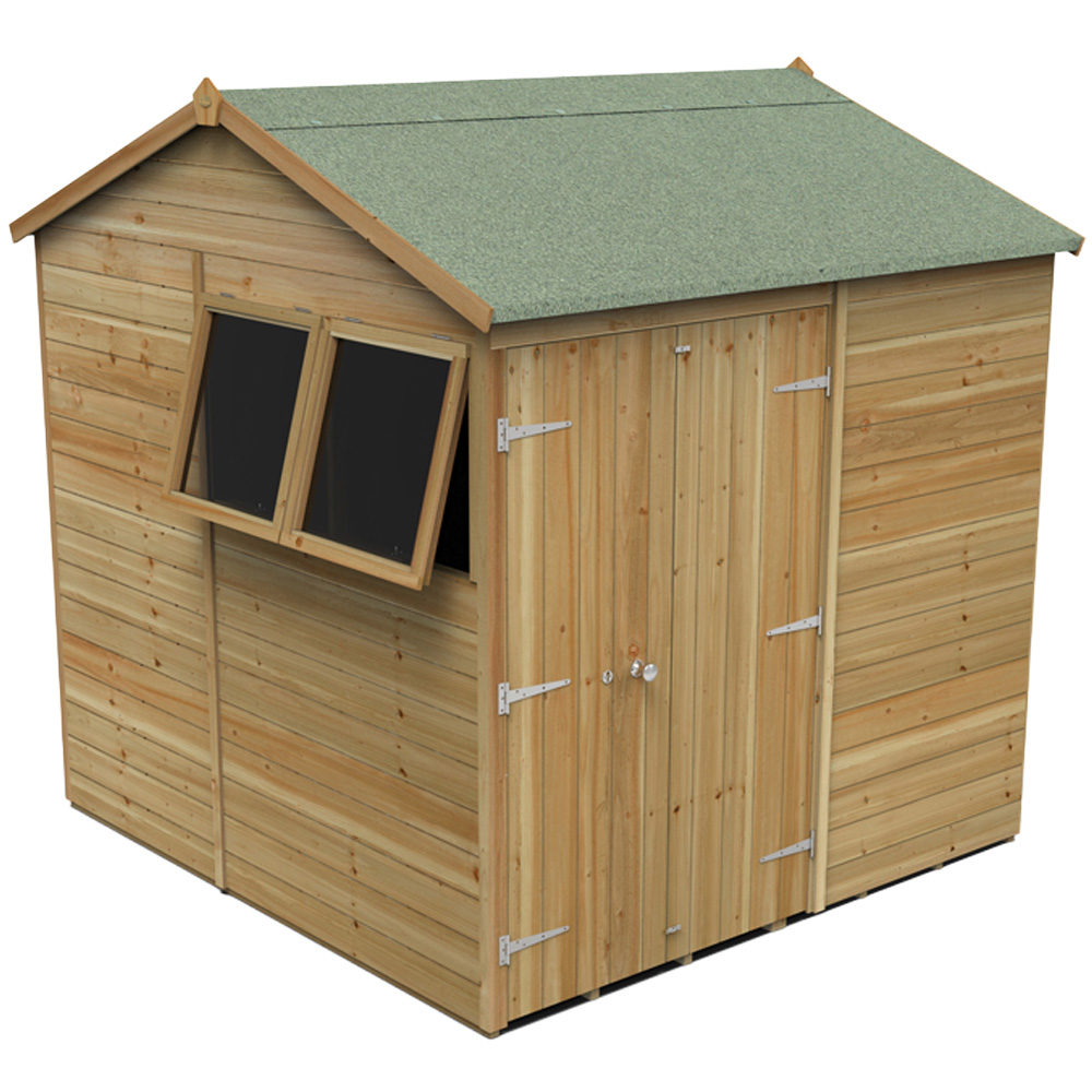 Forest Garden Timberdale 7 x 7ft 2 Opening Reverse Apex Garden Shed Image 1