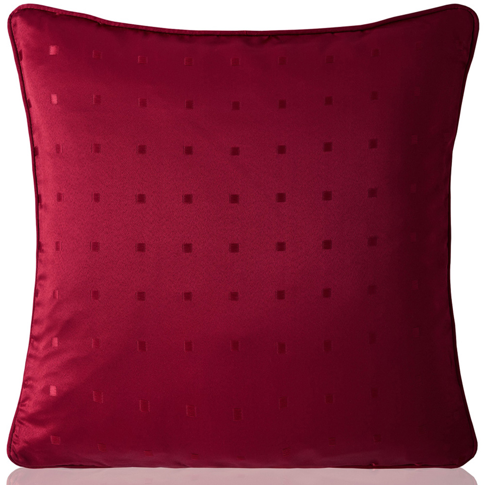 Alan Symonds Red Dobby Square Cushion with Polyester Filled Pad 45 x 45cm 4 Pack Image 2
