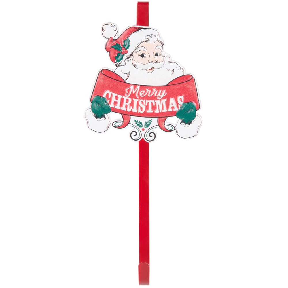 Merry Christmas Santa Wreath HangerRed Image 2