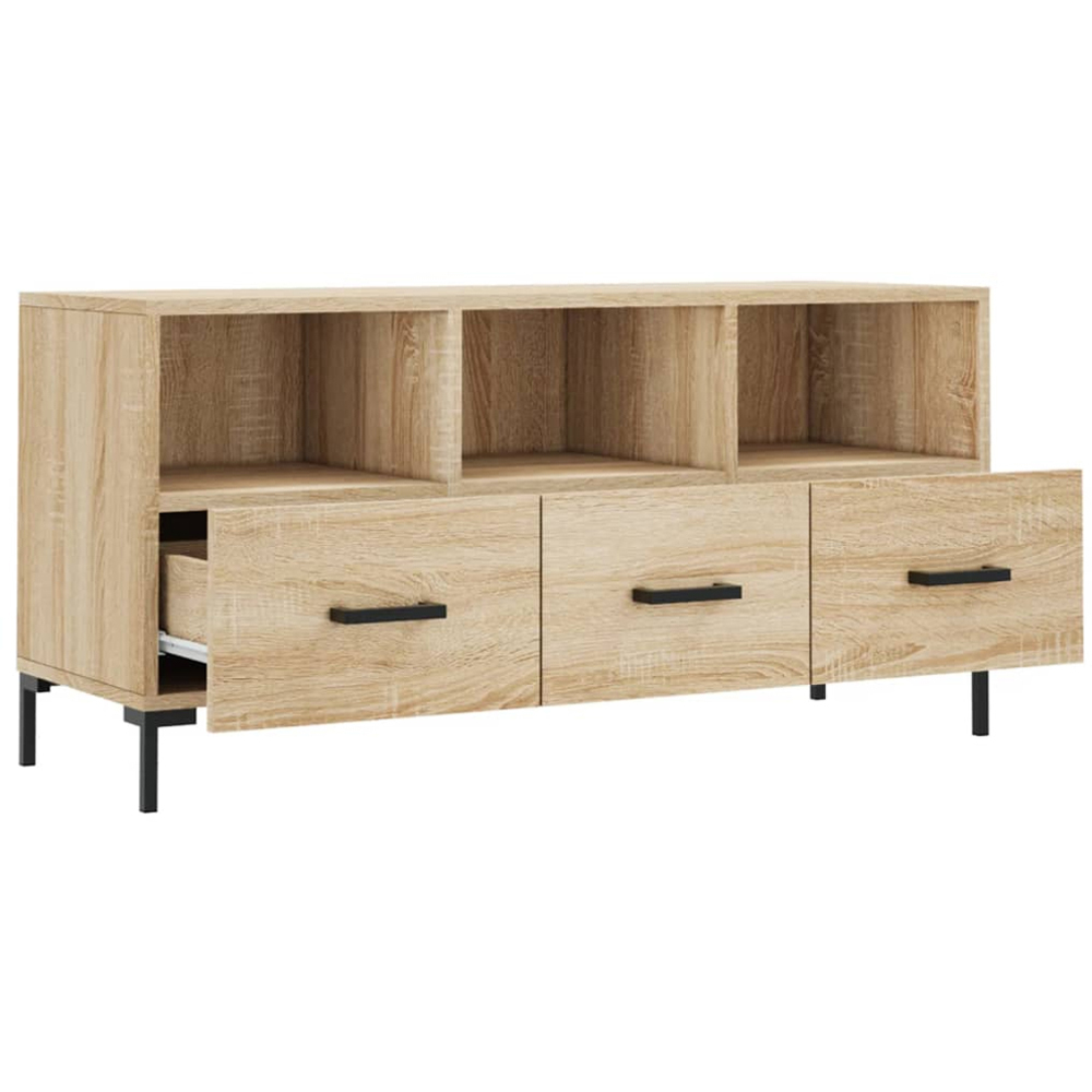 vidaXL 3 Drawer 3 Shelf Sonoma Oak TV Cabinet Image 6