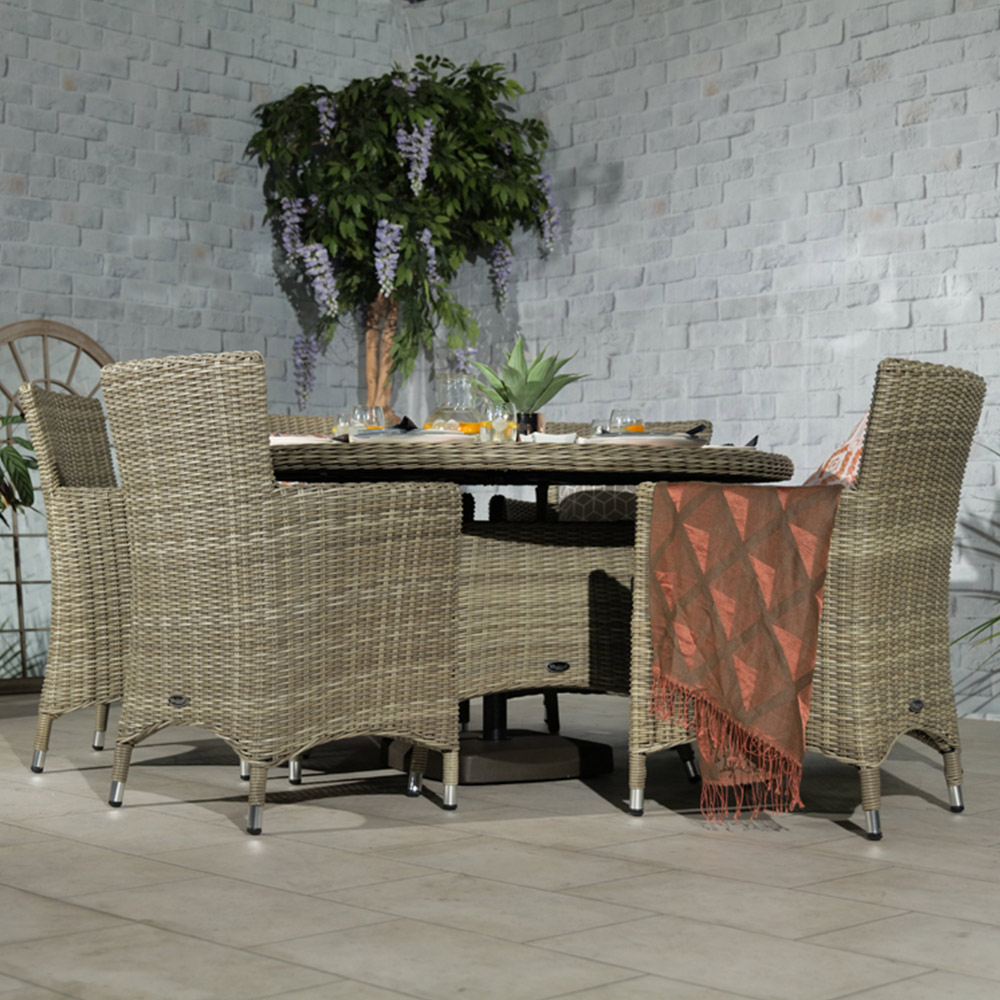 Royalcraft Wentworth Rattan 6 Seater Round Carver Dining Set Image 8