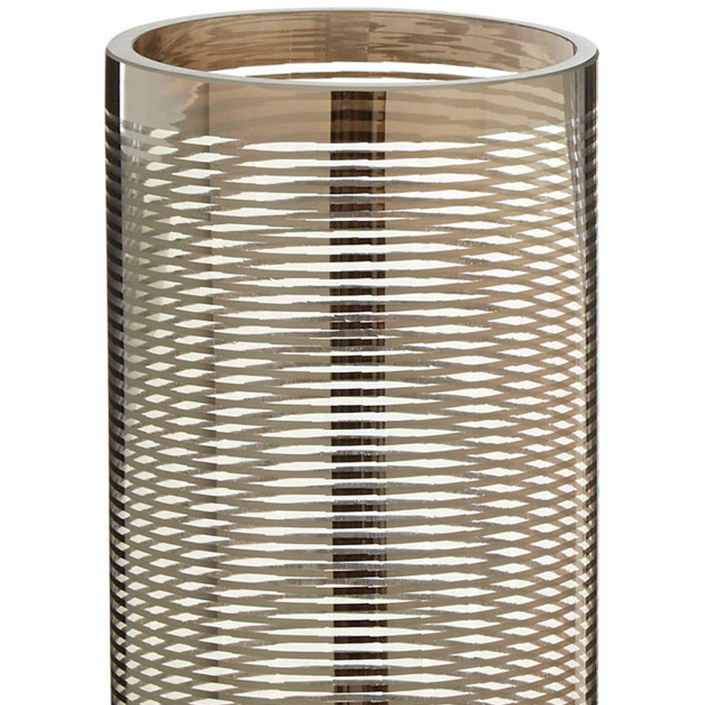 Premier Housewares Silver Raya Nickel Stripe Glass Vase Image 3