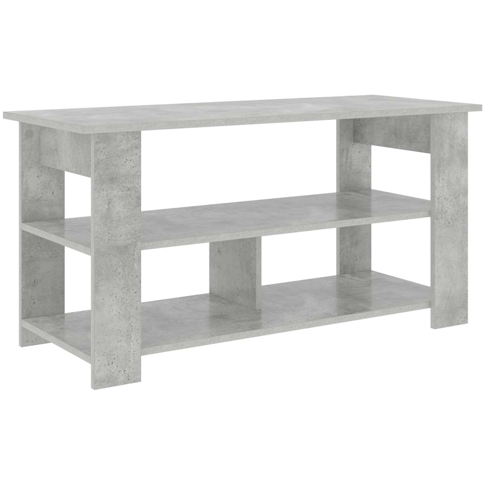 vidaXL 3 Shelf Concrete Grey TV Stand Image 2