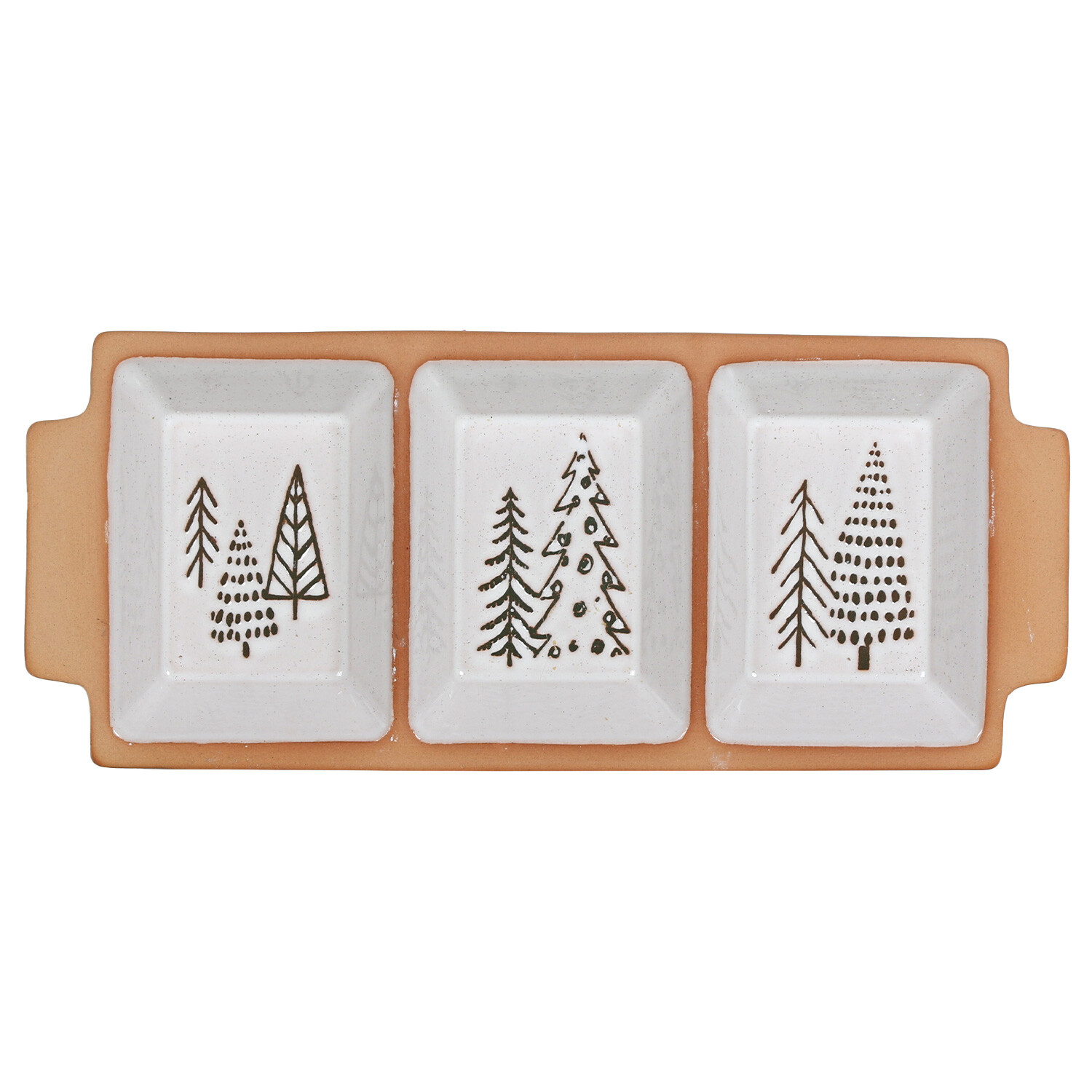 White Festive Forest Stone Serving Tray Image