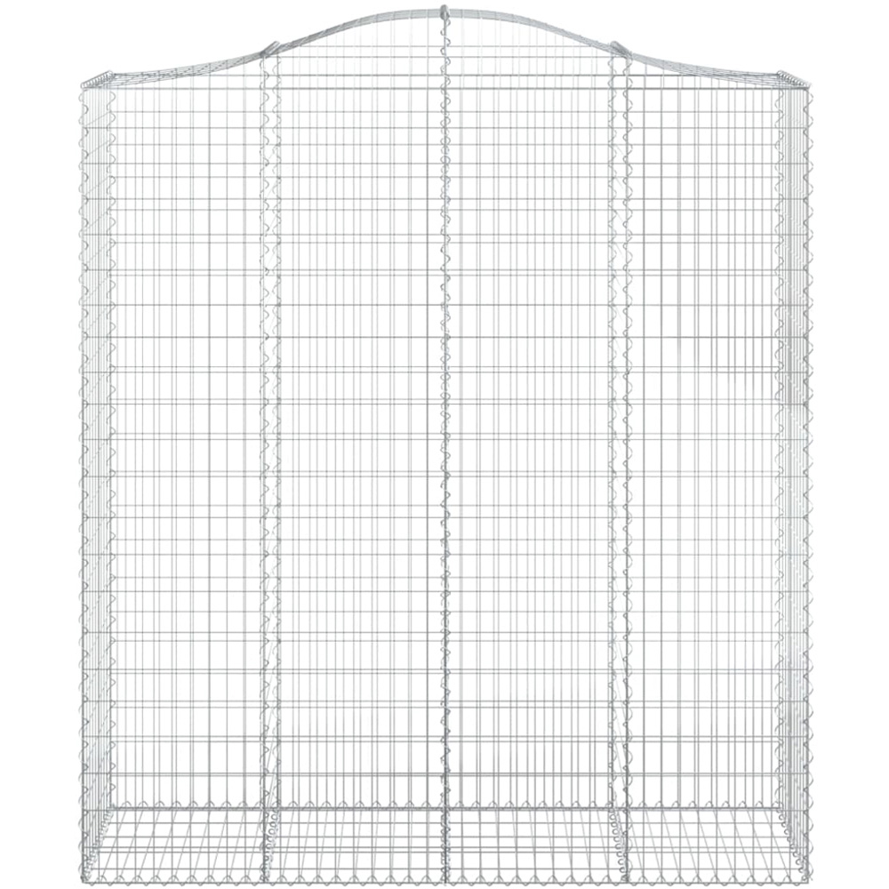 vidaXL Silver Galvanised Iron Arched Gabion Basket 200 x 50 x 220/240cm 2 Pack Image 2