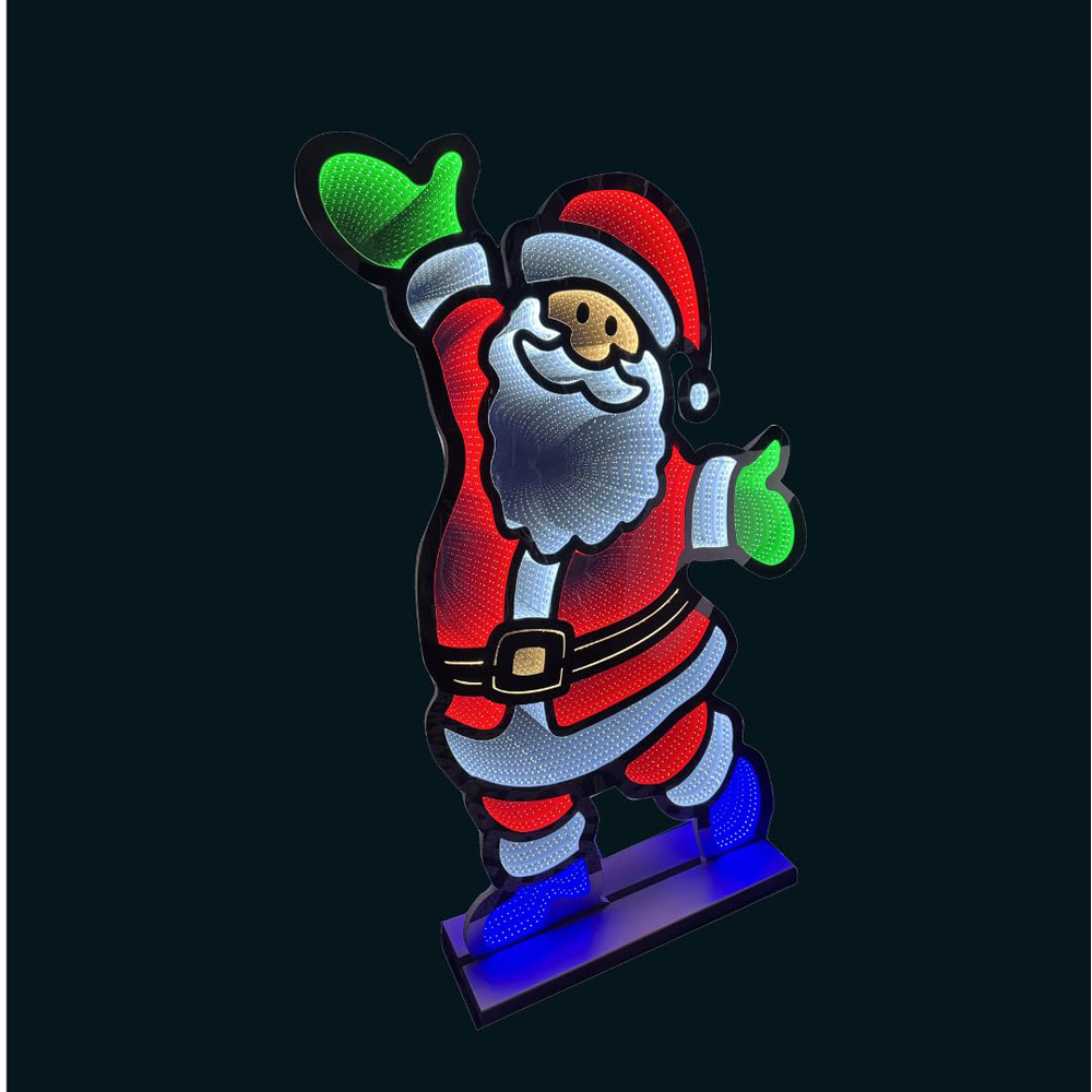 Samuel Alexander Multicoloured LED Tall Santa Infinity Christmas Decoration 6ft Image 8