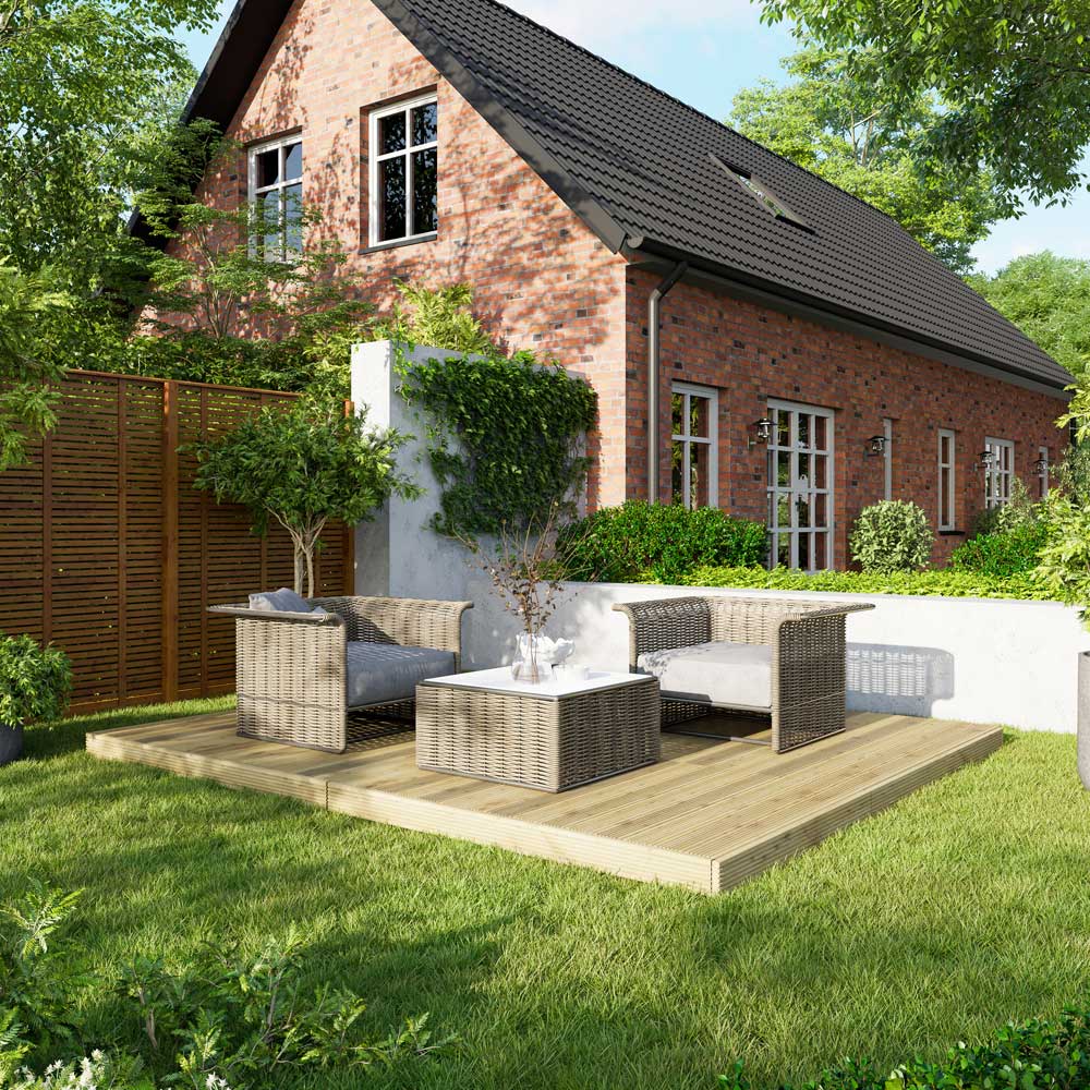 Power 10 x 12ft Timber Decking Kit With No Handrails Image 2