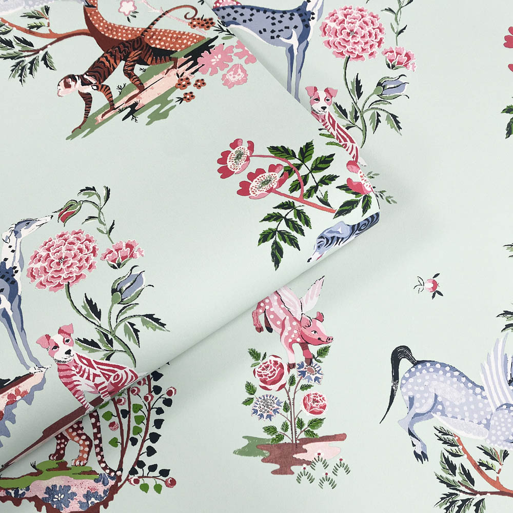 Cath Kidston Painted Kingdom Duck Egg Wallpaper Image 2