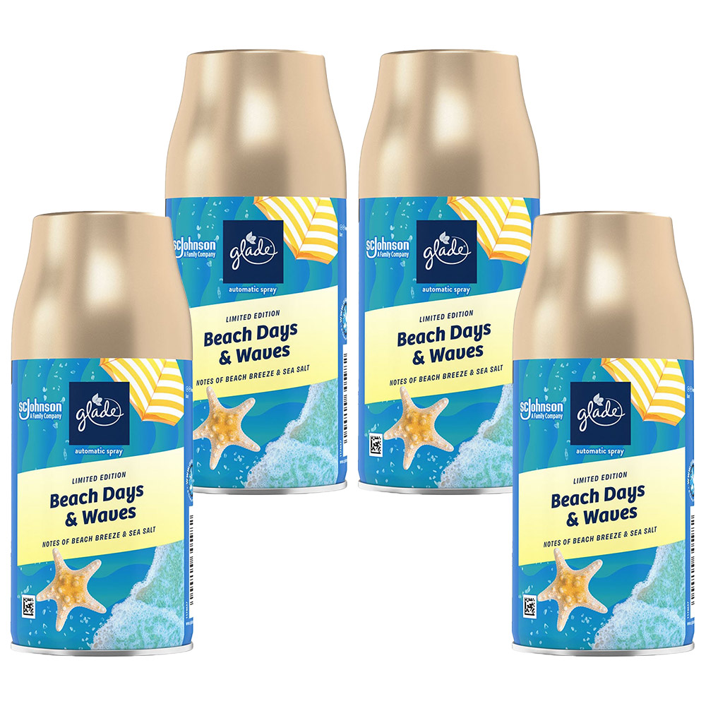 Glade Beach Days and Waves Automatic Spray Air Freshener Refill Case of 4 x 269ml Image 1