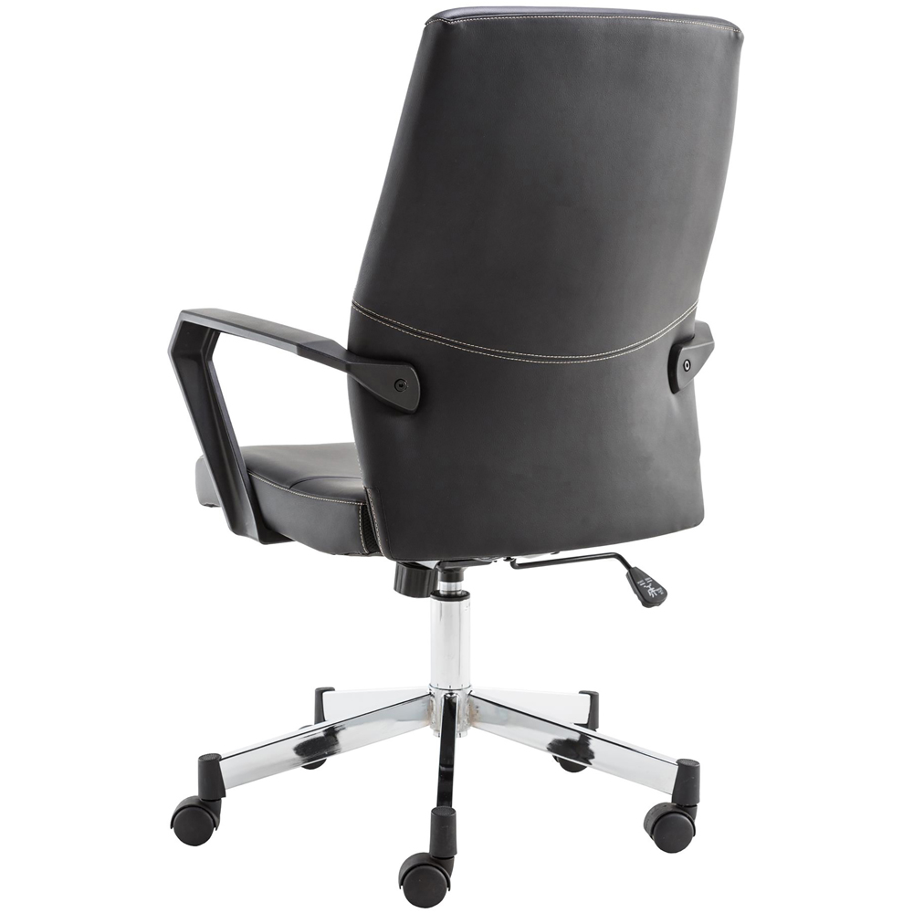 Alphason Brooklyn Black Designer Faux Leather Low Back Chair Image 3