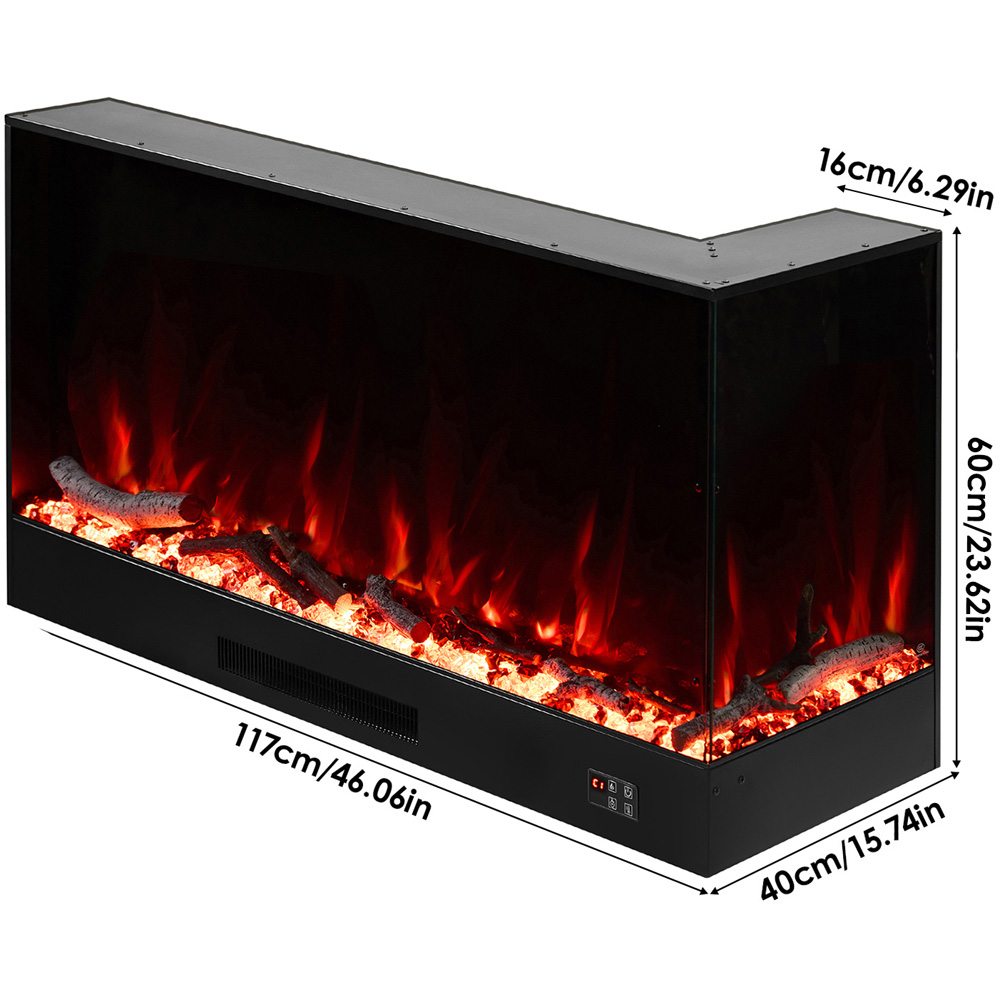 Living and Home Black Recessed Electric Fireplace with Remote Control 46 inch Image 8