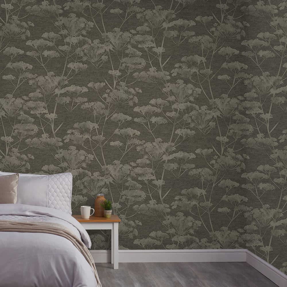 Boutique Serene Seed-Head Taupe and Gold Wallpaper Image 4