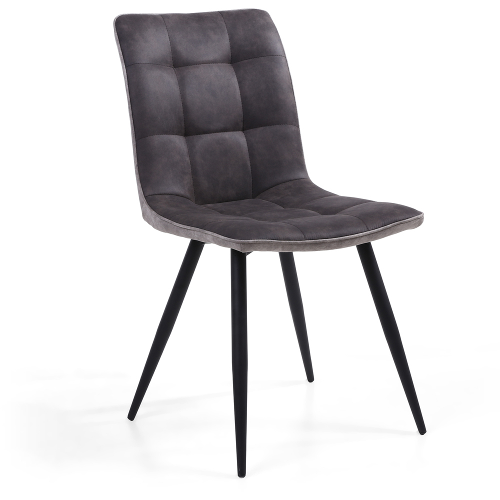 Rodeo Set of 2 Dark Grey Suede Effect Dining Chair Image 2