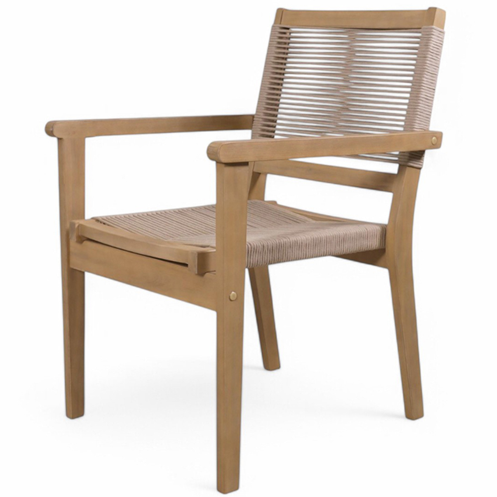 Royalcraft Roma 4 Seater Sunray Acacia Stackable Round Dining Set with Black Granite Insert Image 4