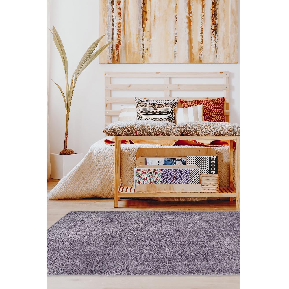 Homemaker Lilac Snug Plain Shaggy Rug 120 x 170cm Image 4