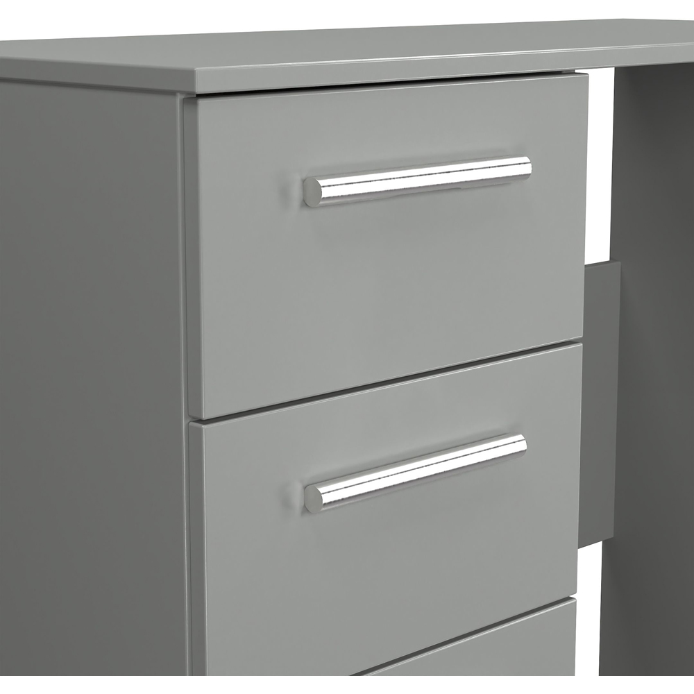 Crowndale Contrast 3 Drawer Dusk Grey Vanity Dressing Table Ready Assembled Image 5