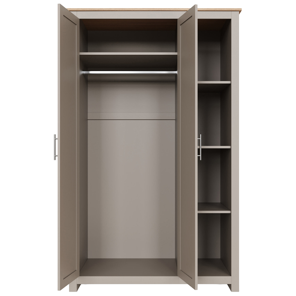 GFW Lancaster 2 Door 4 Shelf Grey Wardrobe Image 5