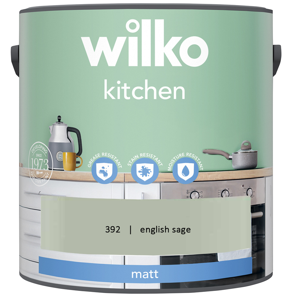 Wilko Kitchen English Sage Matt Emulsion Paint 2.5 L Image 2