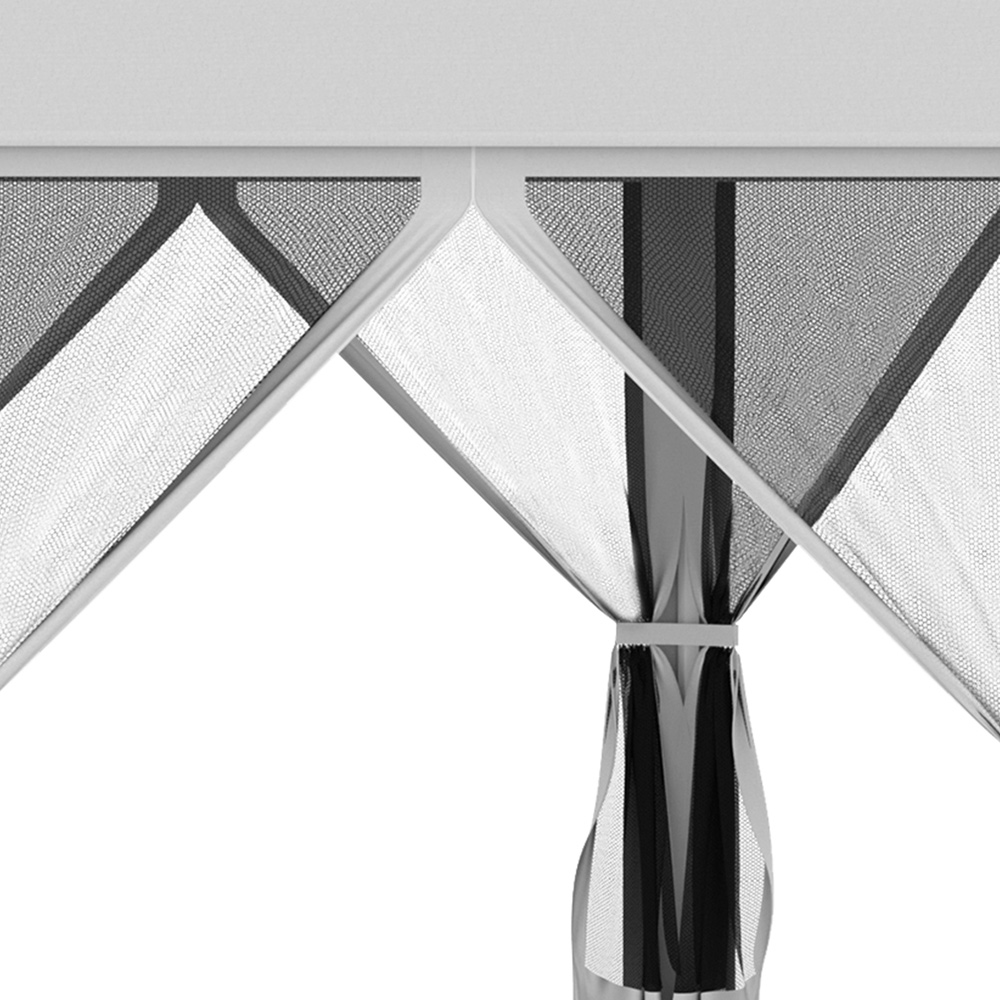 3.2m Pop Gazebo Hexagonal Light Grey Image 3