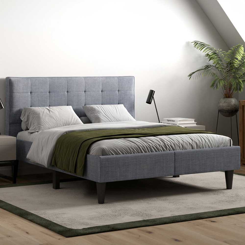 Flair Perth King Size Grey Fabric Bed Frame Image 1
