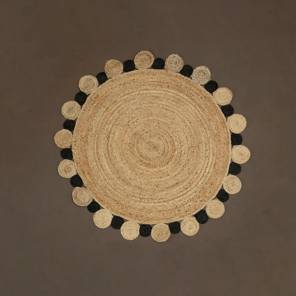 Premier Housewares Bosie Demir Large Natural and Black Jute Rug Image 2