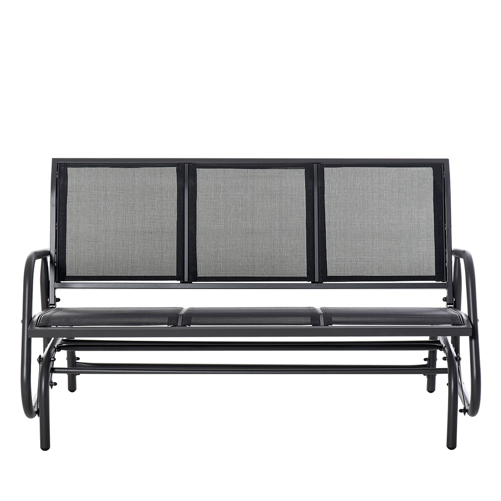 Outsunny Texteline Black Glider Rocking Bench Image 3