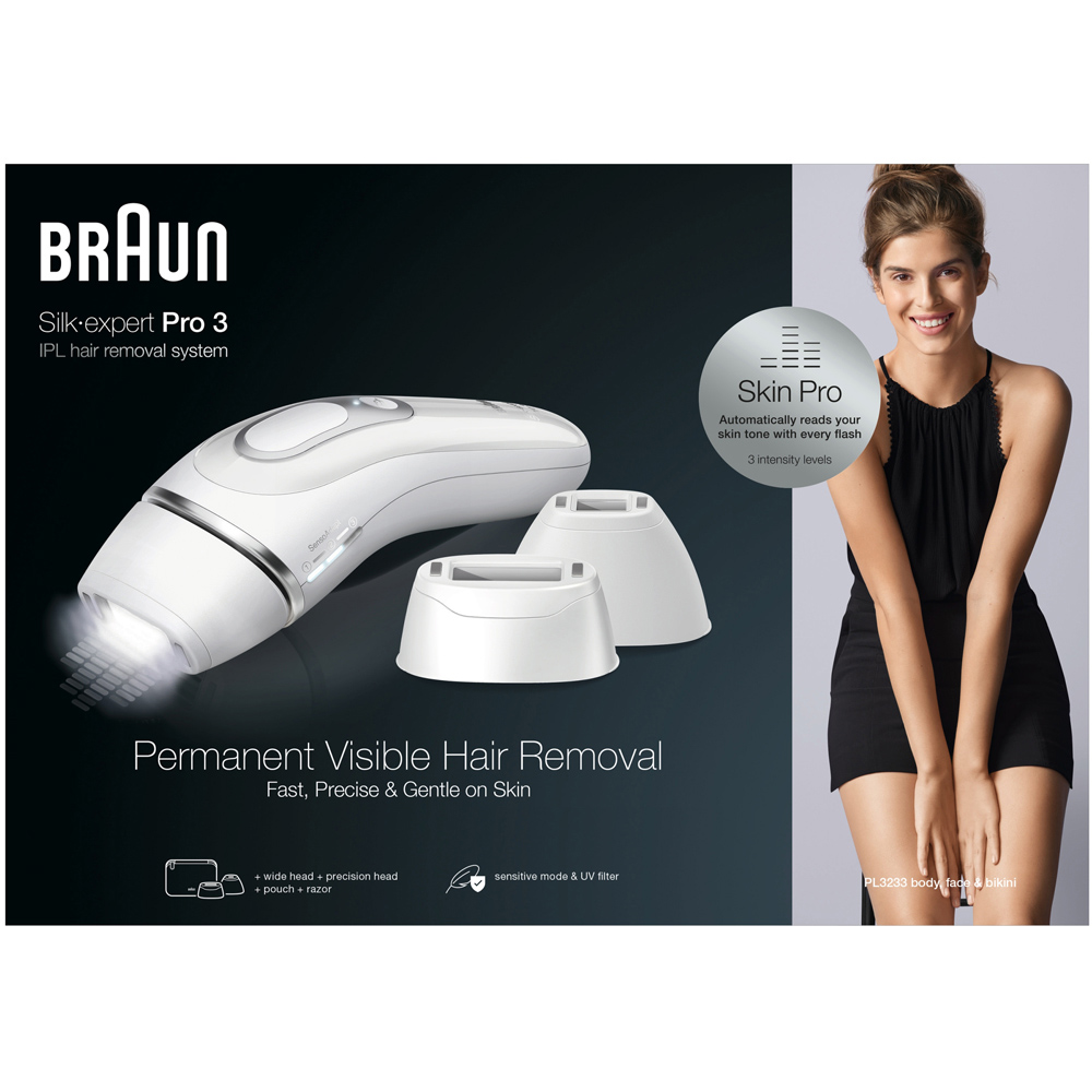 Braun PL3233 Silk-Expert Pro 3 IPL Hair Removal Device Silver Image 3