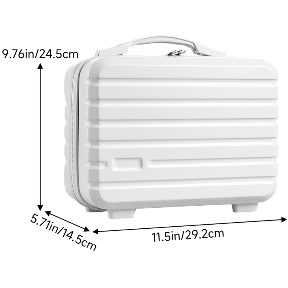 Living and Home White Portable Hard Shell Handheld Cosmetic Travel Case 29.2cm Image 8