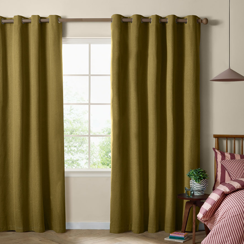 Furn The Ultimate Forest Textured Woven Blackout Eyelet Curtains 168 x 229cm Image 1