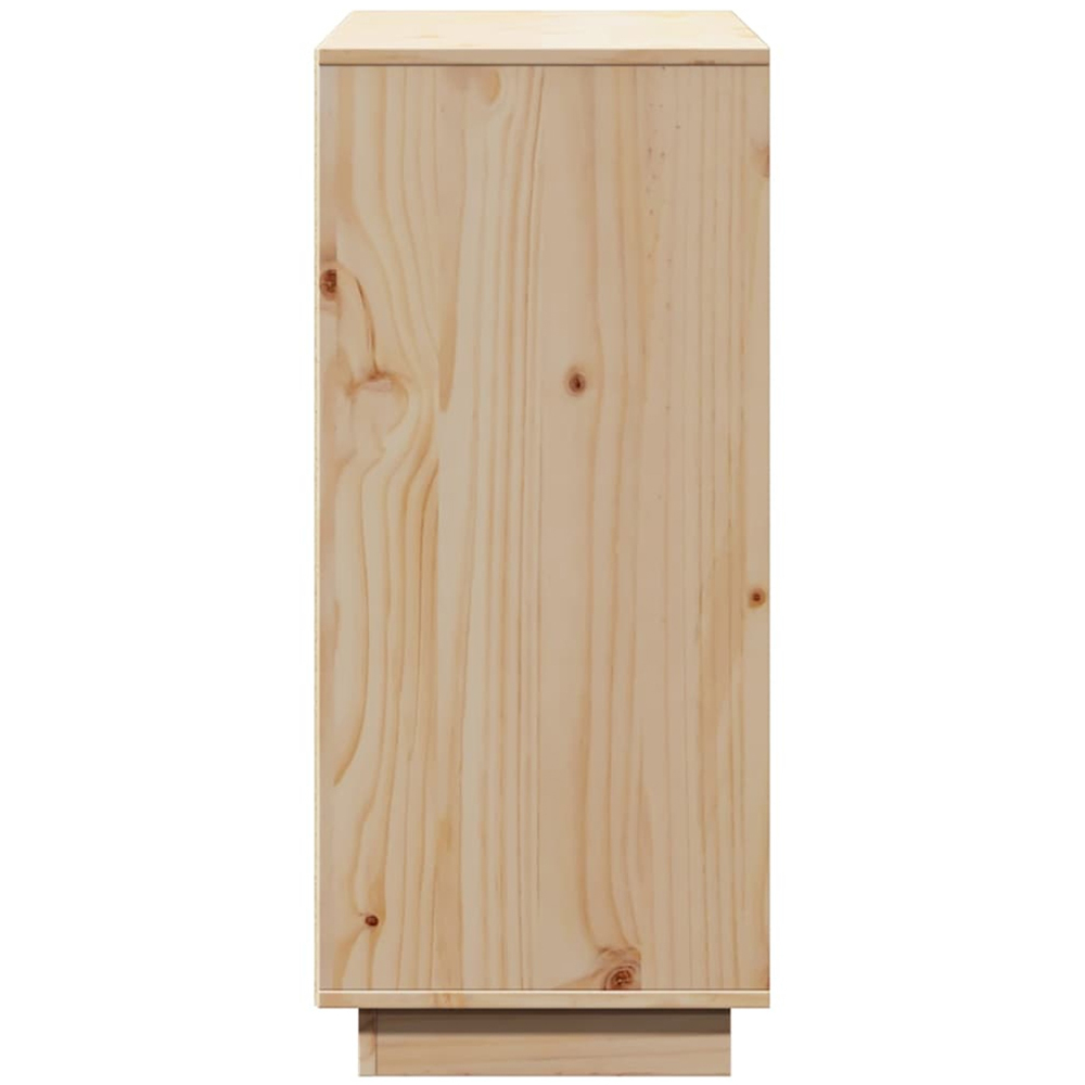 vidaXL 3 Door 3 Shelf Natural Solid Pine Wood Wide Sideboard Image 7
