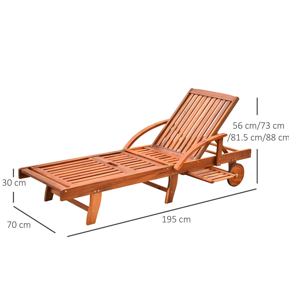 Outsunny Sun Lounger Foldable Recliner Image 8