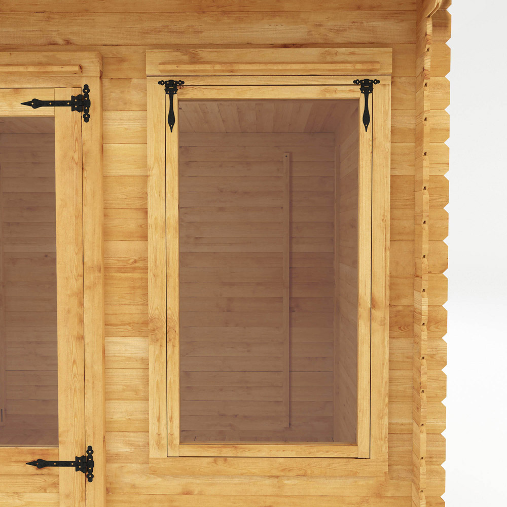 Mercia 9.8 x 9.8ft Double Door Wooden Pent Log Cabin Image 4